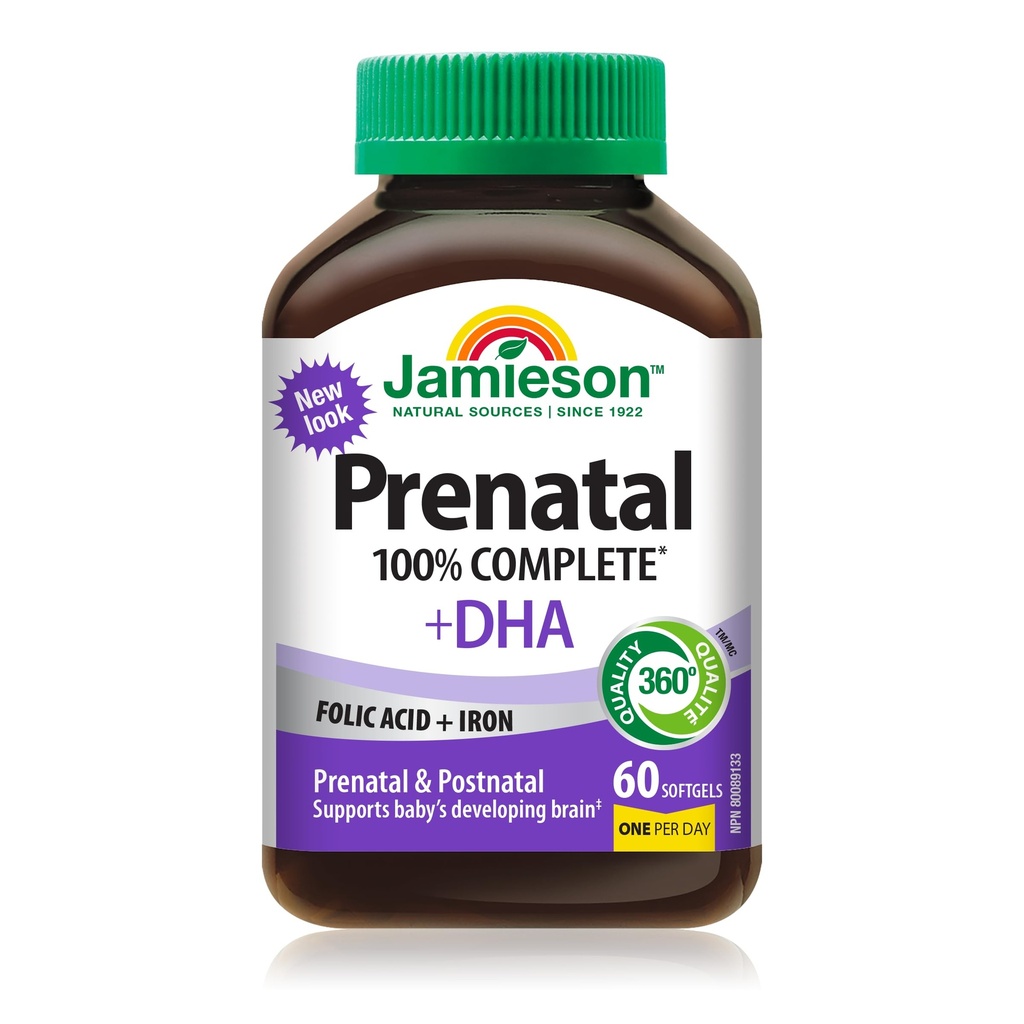 Jamieson PRENATAL DHA Supplement 60 Softgels ile Çokvitamin Tamamladı
