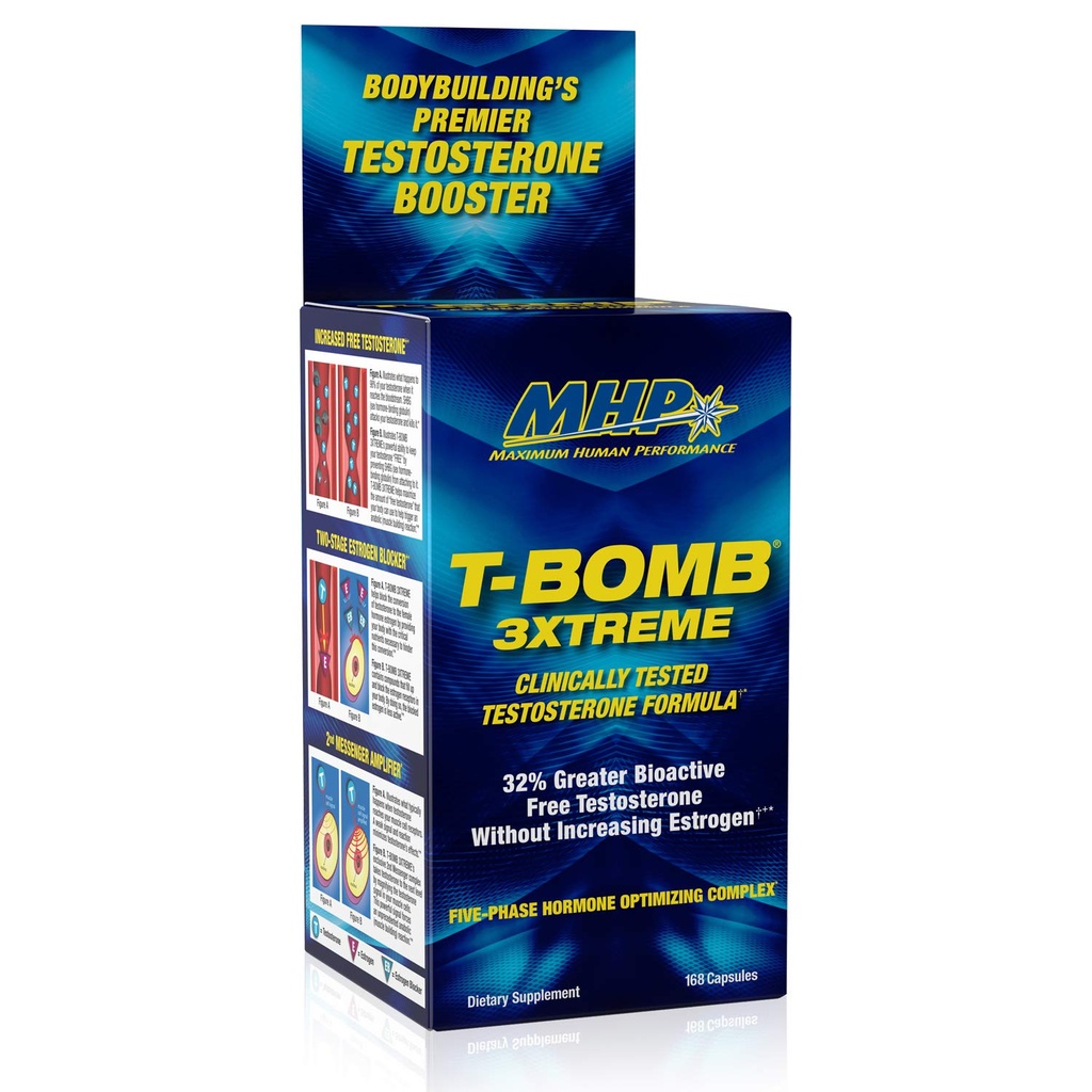 MHP T-Bomb 3xtreme Klinik Olarak Test Edildi, Erkekler için testosteron ATM, Libido'yu artırmak, 168 Count