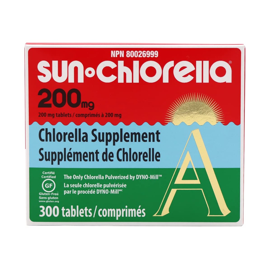 Sun Chlorella Eleuthero Beslenme Tabletleri, 200 mg, 300 Kont