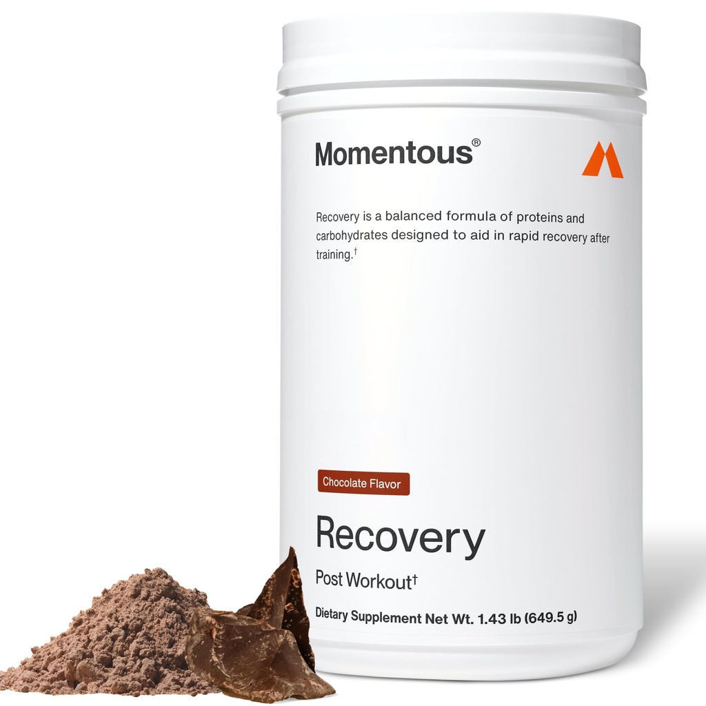 Momentous Recovery Grass-Fed Whey Protein Tozu - 20 g Post-Workout Whey Isolate proteini - Spor için sertifikalı - Gluten-Free - 15 Hizmet - Chocolate - Paket Vary