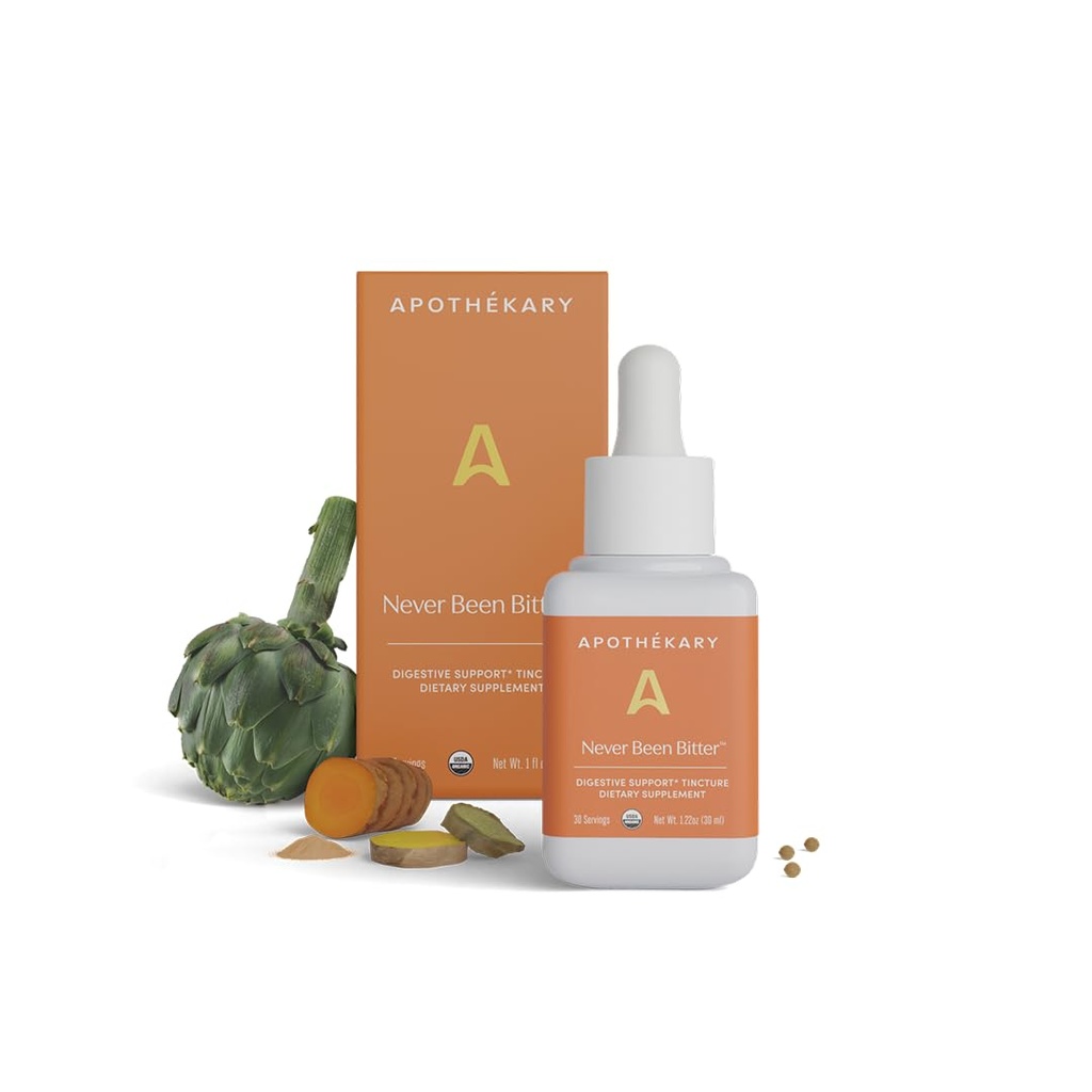 Apothékary Never Been Bitter, Herbal Bitters Herbal Liquid Drops, Bloat & Gut Support, Digestion, Sugar Free, Gluten Free, Vegan, 30 Hizmet - 1.22oz