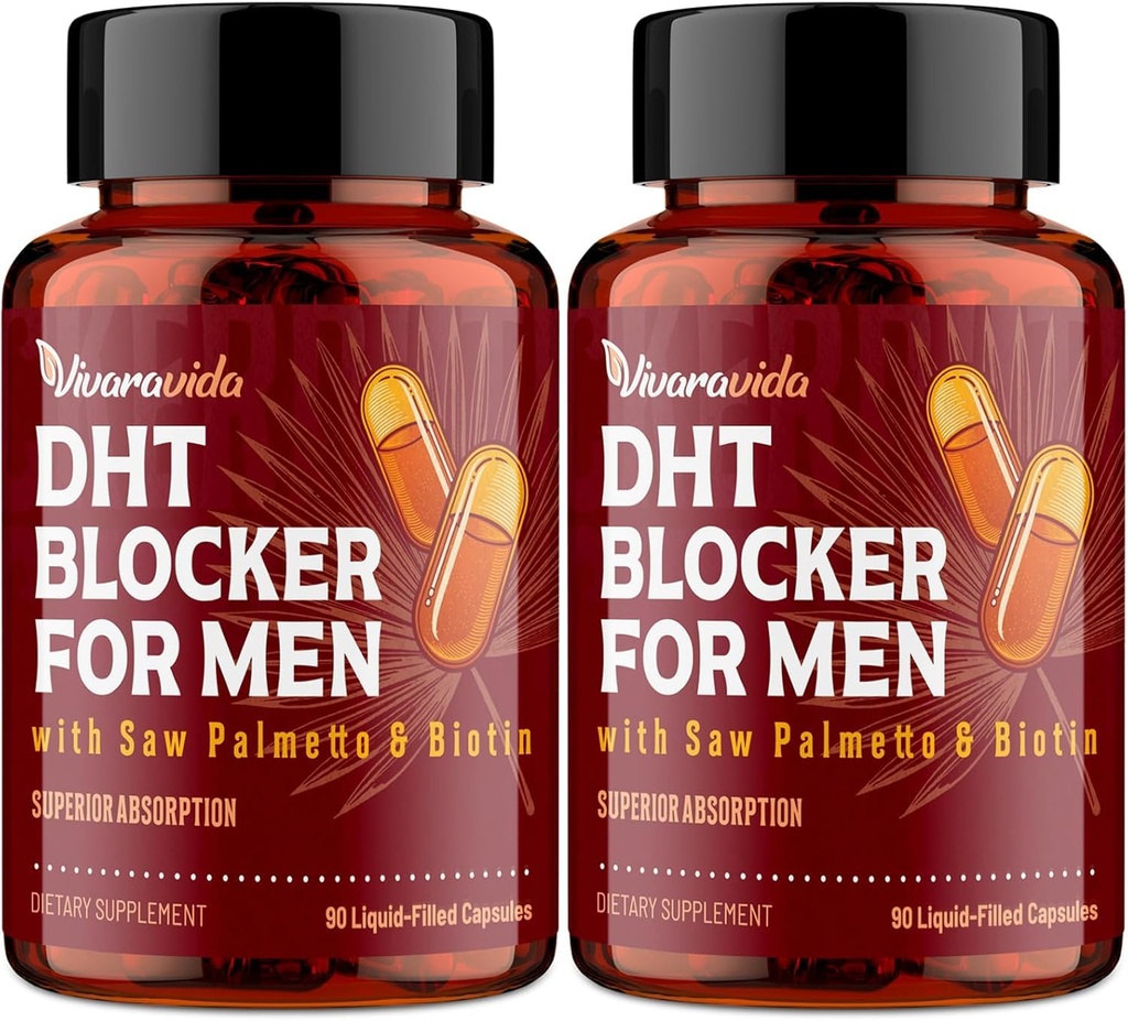 ADAMUS Blocker for Men | Saç Büyüme Tamam with Saw Palmetto & Biotin - Saç Büyüme Vitaminleri - Saç Regrowth - Doğal Saç Kayıp Tamamları Sıvı-Filled - Perrietary Herbal Mixs (180 Capsules)