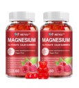 Magnezyum Gummies 600 mg per Service-Magnesium Glycinate 400 mg ve Magnezyum Malate 200 mg,Sugar Free Magnezyum P Properties Supplement for Calm Mood, Muscle, Bone & Energy Support,120 Raspberry Gummies