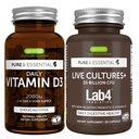 Günlük D3 + Canlı Kültürler+ Lab4 Probiyotiks Sche, 365 2000iu Vitamin D3 Tablet + 25 Milyar CFU Lactobacillus Acidofilius & Bifidobacterium with Non-Bloating Prebiyotik, by Igennus