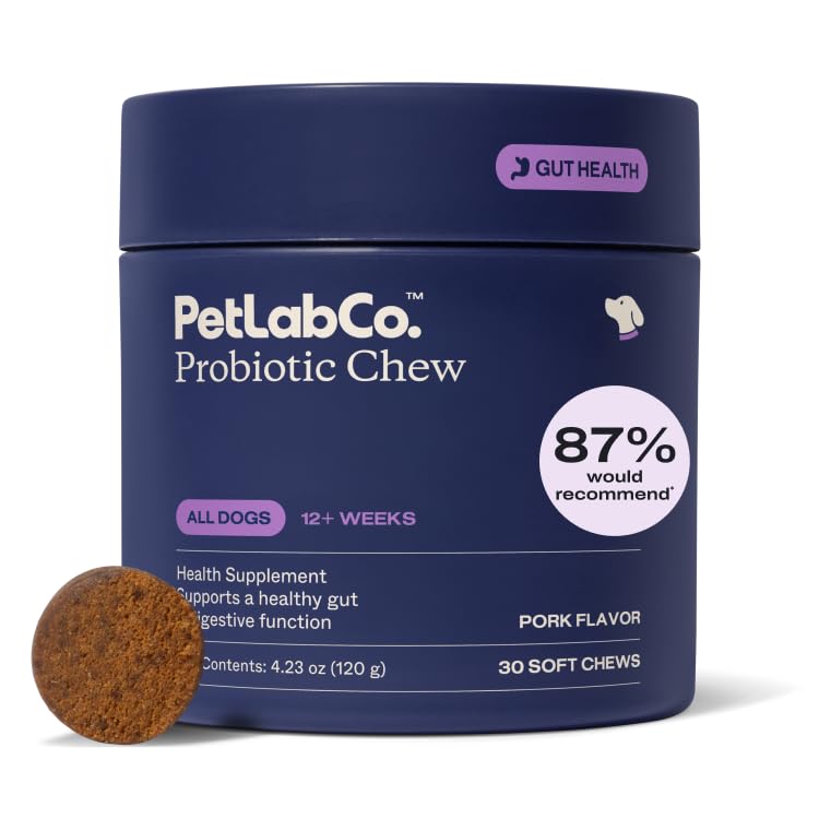 PetLab Co. Probiyotiks for Dogs, Support Gut Health, Occasional Diarrhea, Digestive Health & Season Allergies - Pork Flavor - 30 Yumuşak Chews - Ambalaj Vary
