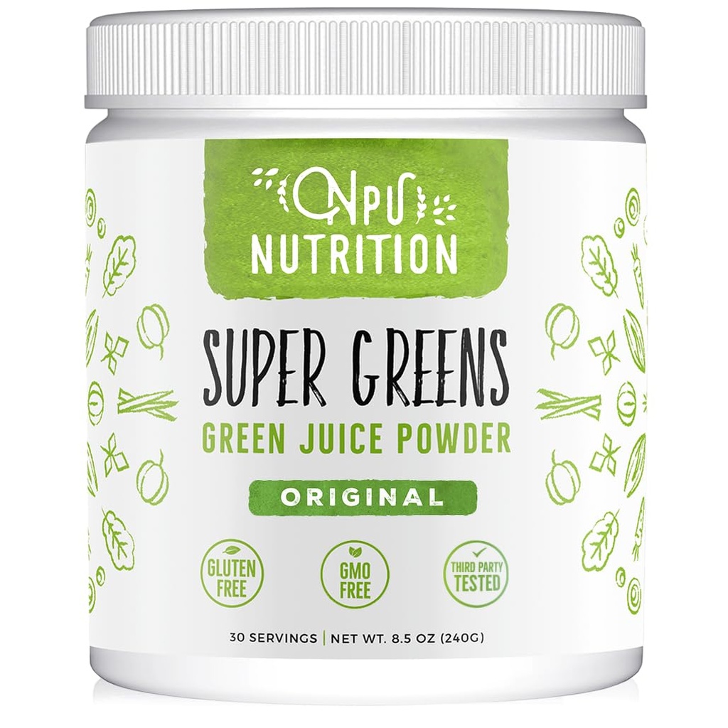 Super Greens Toz Organik Mix: Non-GMO Supplement, Spirulina, Alfalfa, Spinach, Probiyotikler, Fiber ve Digestive Enzymes, No Yapay Sweeteners, 30 Hizmetler