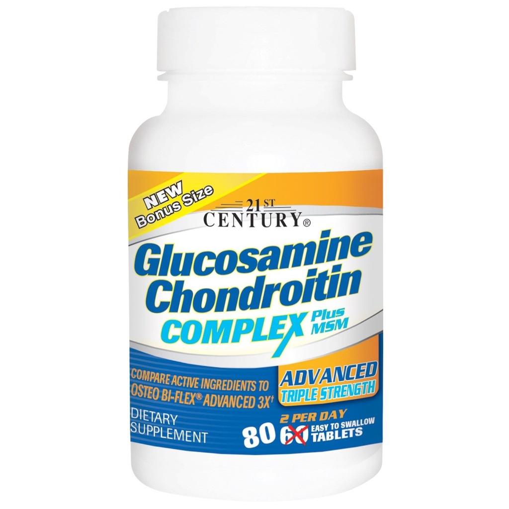 Glucosamine Chondroitin Komplek Plus MSM, Advanced Triple Strength, 60