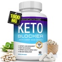 Bulkx Hua Blocker Pills White Kidney Bean Ekstraksiyon - 1800 mg Natural Ketosis, Support Keto Diyet, Erkekler Kadınlar için 90 Capsules, Tamamlanan Supplement