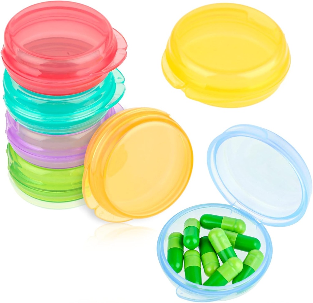 Amabro Small Pill Organizer Box, 7 PCS Seyahat Pill Vakaları Portreatif Pill Konteyner Günlük Mini Pill Vakaları Pocket Purse Briefcase Pills Medicine Cod Liver Oil Storage Box EarGraph Case Case Case Case
