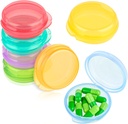Amabro Small Pill Organizer Box, 7 PCS Seyahat Pill Vakaları Portreatif Pill Konteyner Günlük Mini Pill Vakaları Pocket Purse Briefcase Pills Medicine Cod Liver Oil Storage Box EarGraph Case Case Case Case