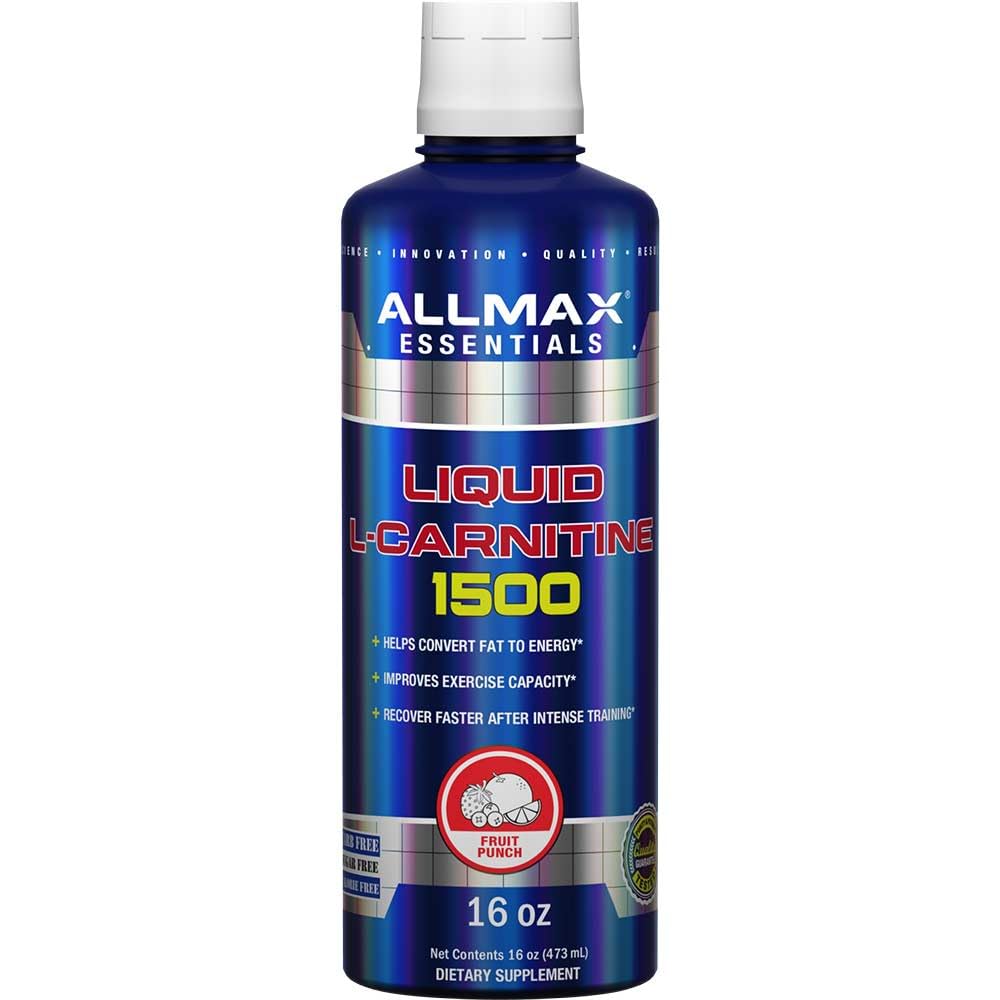ALLMAX Beslenme Sıvı L-Carnitine 1500 + Vitamin B5, 16 oz / 473 ml (Fruit Punch)