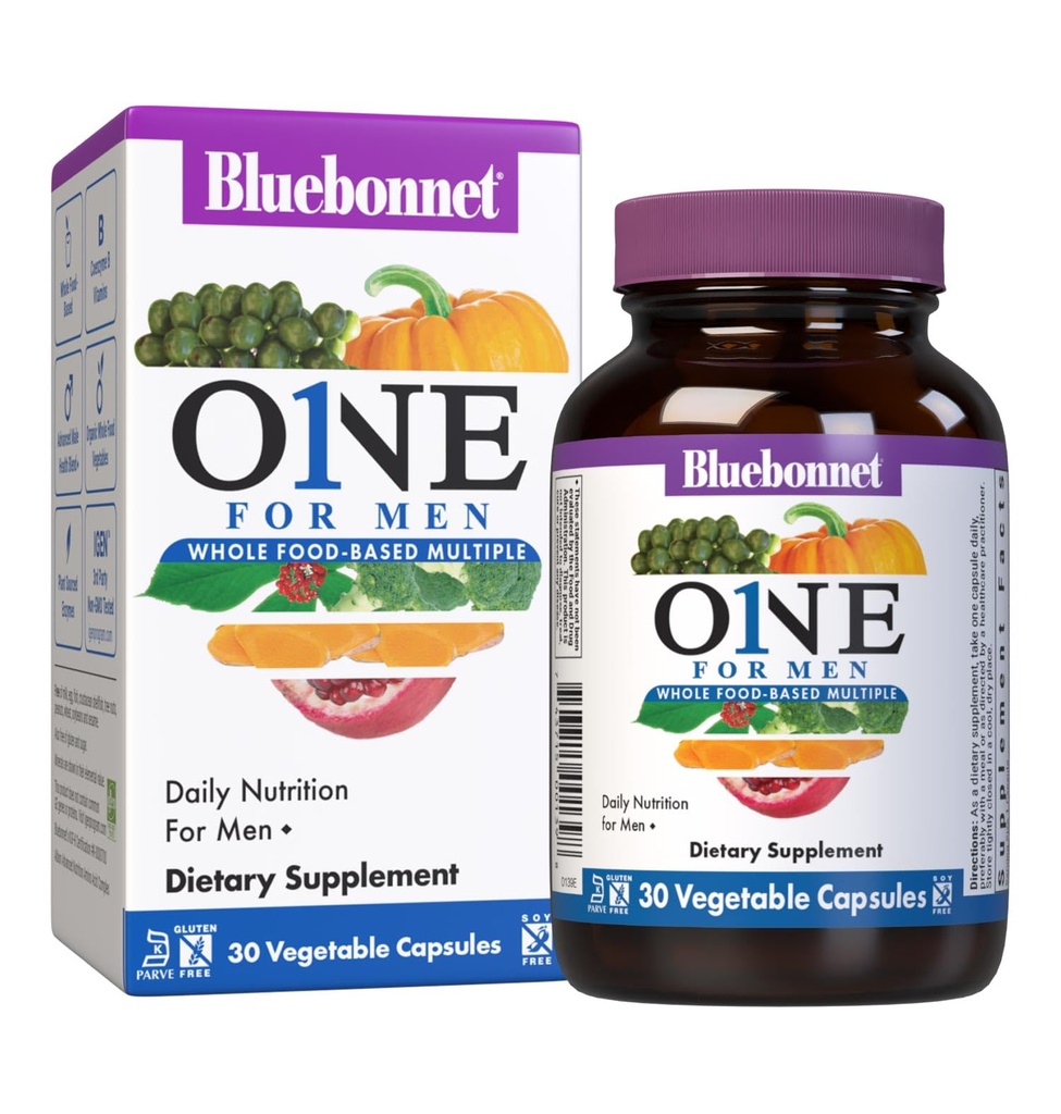 Bluebonnet Beslenmesi Erkek Tüm Gıdaya Dayalı Çok, Günlük Beslenme*, Non-GMO, Vegetarian Friendly, Kosher, Gluten-Free, Soy-Free, Dairy-Free, Iron Free, 30 Sebze Kapsülleri, 30 Hizmet