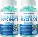 Magnezyum Glycinate Gummies 1000 mg - Sugar Free Magnezyum Pids Supplement with Vitamin D, B6, CoQ10 For Calm Mood & Sleep Support - 120 Blueberry Gummies -2 Pack
