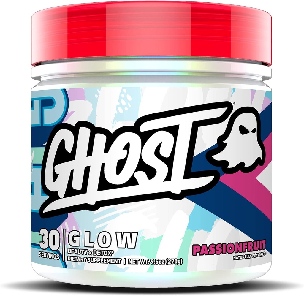 GHOST Glow: Güzellik ve Detox Destek Formula - 30 Hizmet, Tutkulu - Skin Boosting Biotin ve L-Theanine for Antioksis for Hydration, Radiance, Kompleksi & Nourishment - Vegan, Gluten-Free