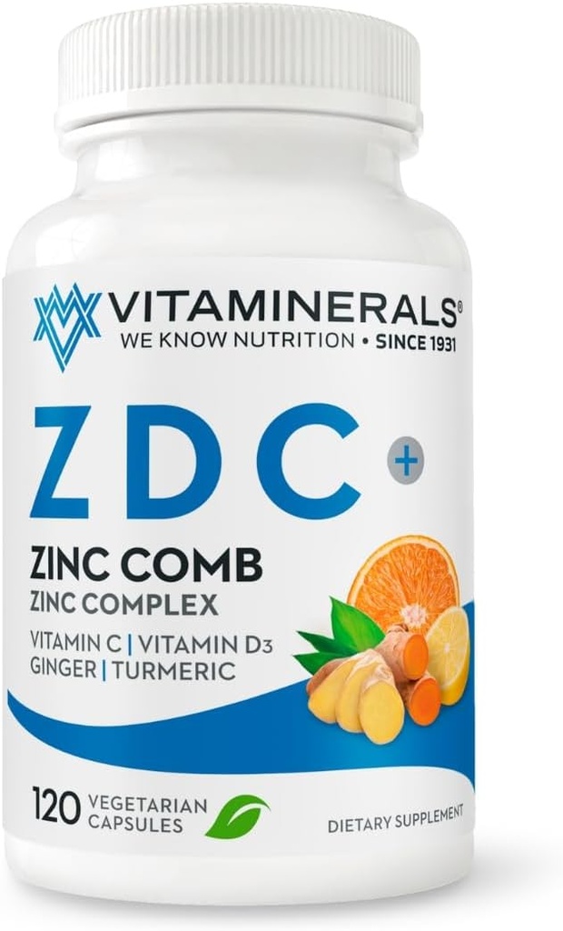 Vitamin C, çinko Kompleksi 50 mg | Vitamin D3 25006 | C 500 mg | Ginger | Lysine | Turmeric | Vegetarian Capsules| 120 Hizmet