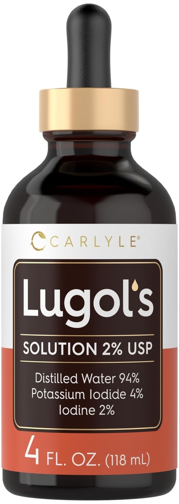 Carlyle Lugols Iodine 2 Percent | 4 fl oz (kök 1) | Pyumyum Iodide ve Iodine Çözüm 2 Sıvı Durağı