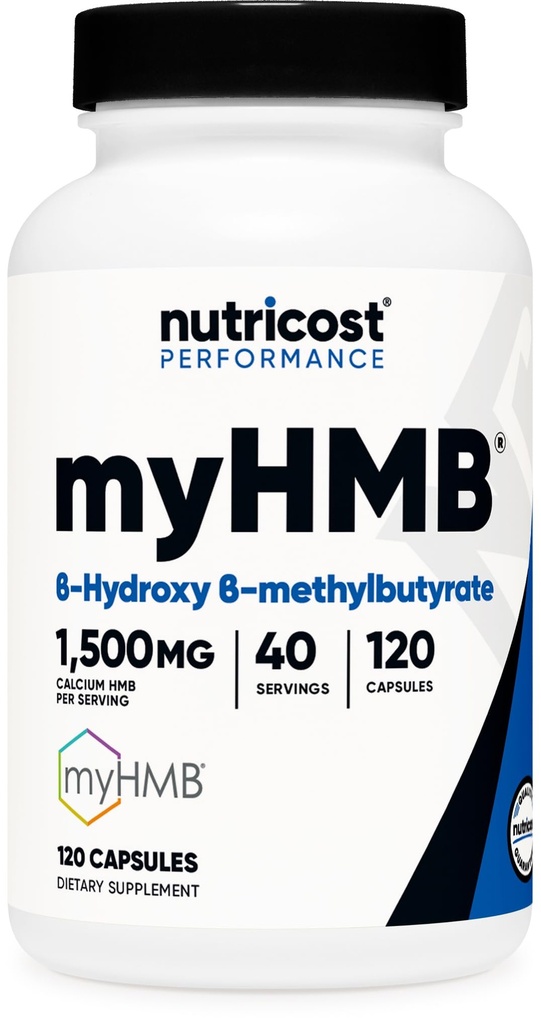 Nutricost myHMB Capsules 1,500MGdis HMB Per Servis, 120 Capsules, 40 Hizmet - Performans Hattı, Kalsiyum B-Hydroxy B-Methylylbutyrate Monohidrat