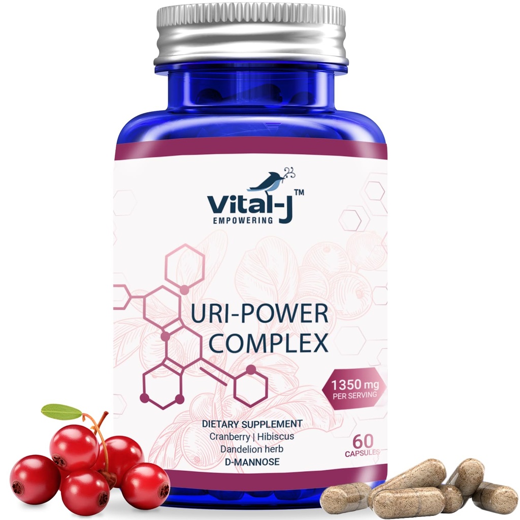 4-IN-1 URI POWER COMPLEX 1350 mg - D Mannose, Cranberry, Hibiscus ve Dandelion Herb - Doğal olarak Bladder ve Urinary Tract 60 kapsüller - UTI için Özelleştirilmiş Yaklaşım