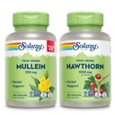 SOLARAY Mullein Leaf 330 mg ve Hawthorn Berry Capsules 1050 mg - Soothing Herbal Support Sche for General Health and Wellness - Vegan, Non-GMO, 60-Day Garanti, Lab TY 200/180 VegCaps
