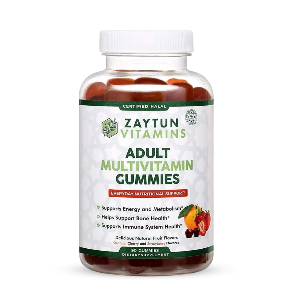 Halal Yetişkin Erkekler için Çokvitamin Gummies, Kadınlar, Biotin, Vegan, Doğal Meyve Flavors, ABD'de Yapılan - Halal Vitaminler