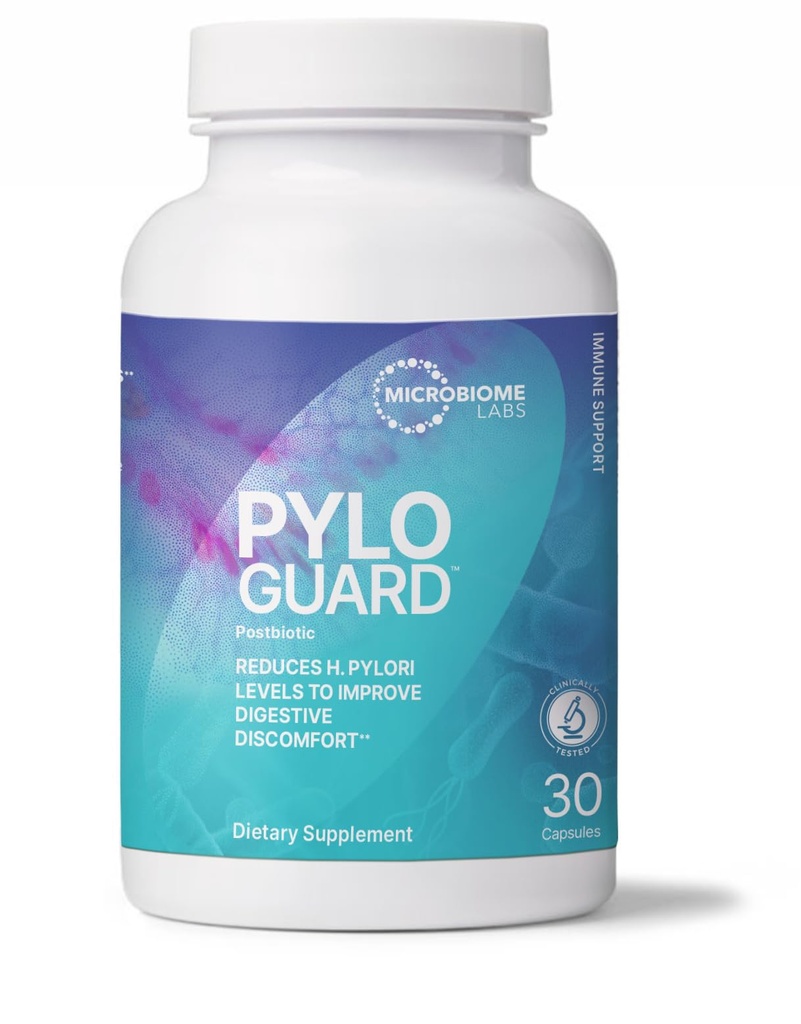 Microbiome Labs PyloGuard - Patentli L reuteri DSM17648'i Digestive Comfort'ı Geliştirmek için - Gut Health & Immune Support Supplement - Postbiyotik (30 Capsules)