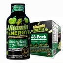 Enerji Vitamini + Ekstra Güçlü Enerji Shot Sour Apple 48 Pack, 260 mg Natural Caffeine, Pre-Workout, B-Vitamins, Minerals, Endurance & Performans, Zero Sugar, Gluten-Free, Vegan, 1.93 fl ozz