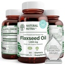 Doğal Nutra Organik Flaxseed Oil Softgels, Saçların Büyümesini Teşvik Ediyor, Kilo Kaybına Yardımcı Olunur, Immune Sistemini Geliştirin, Sağlıklı Sinirli Sistemi & Saç Büyümesini Teşvik Ediyor, Omega 3 6 9, 1000 mg, 90 Softgels