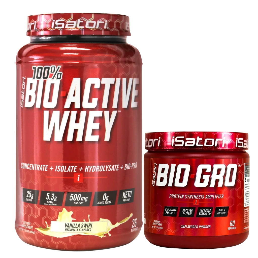 iSatori Bio-GRO Vanilla Ice Cream (60 Hizmet) & Bio-Active Whey Protein Toz Unflavored (30 Hizmet)