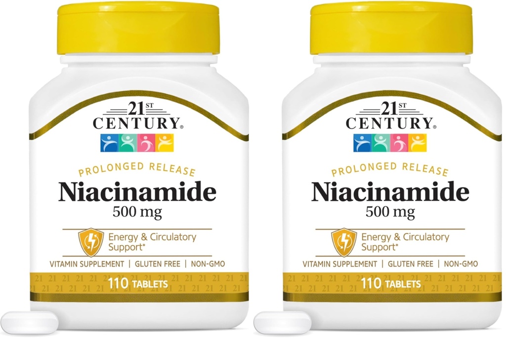 21. Yüzyıl Niacinamid 500 mg Prolonged release Tabletleri, 110-Count (Pack of 2)