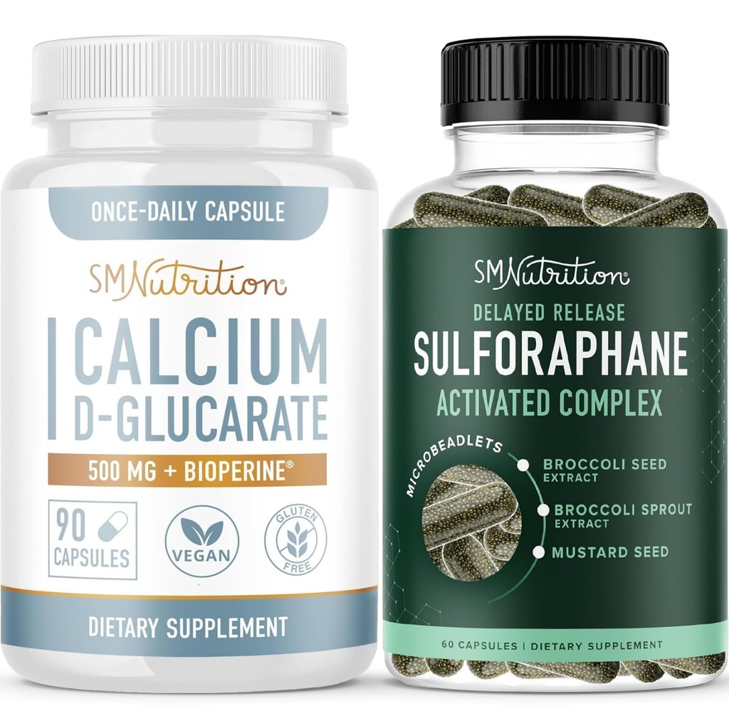 Sulforaphane Kompleksi D-Glucarate | Hormon Balancing Sche with Advanced Microbeadlet Hormon Denge Supplement (60 Hizmet) ve Vegan Gluten Ücretsiz Non-GMO CDG Supplement (90 Hizmet)