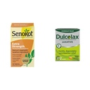 Senokot Ekstra Güçlü Doğal Sebze Laxative for Gentle Overnight Relief Occasional Constipation, 36 Count & Dulcolax Stimulant Laxative Tabletleri (100 Kont) Gece Boyunca Açıklama Yardımı