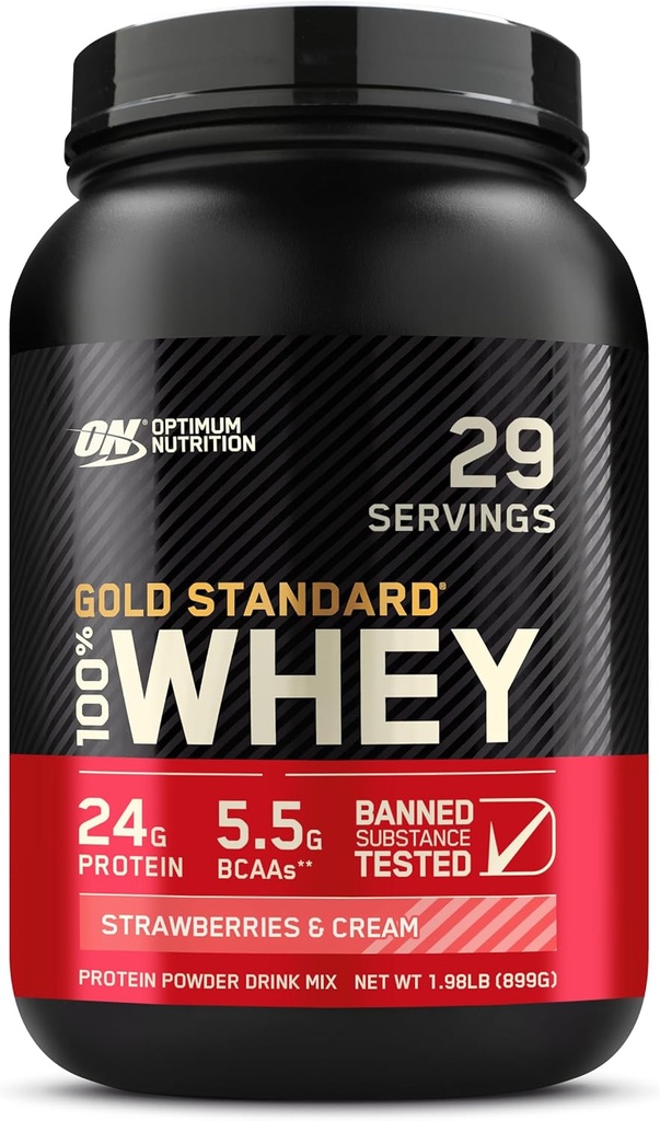 Optimum Beslenme Altın Standardı 100% Whey Protein Toz, Strawberries & Cream, 2 Pound (Pazar Mayıs Vary)
