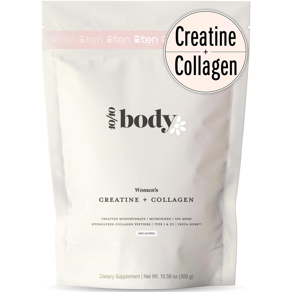 Yeni - Kadın için Tina + Collagen - Destekler Lean Kas Büyüme ve Geliştirme, Booty Hold, Energy & Recovery – 5g Kretine Monohidrat Plus 5000 mg Collagen, Combo – Unflavored, 30 Servisler