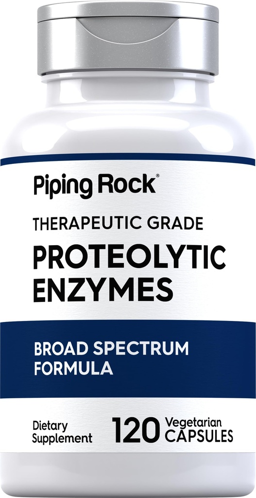 Piping Rock Proteolytic Enzymes Supplement | 120 Capsules | Broad Spectrum Kompleksi | Vegetarian, Non-GMO, Gluten Free