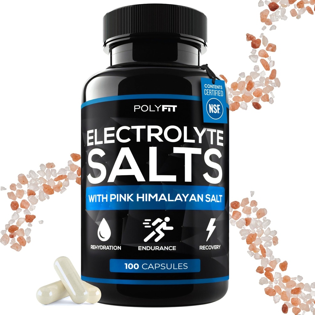 Polyfit Electrolyte Salts - 100 Salt Pills - Elektrolytes Hızlı Hydration, Recovery ve Endurance için Salt Tabletleri Değiştirin - Tamamlayın