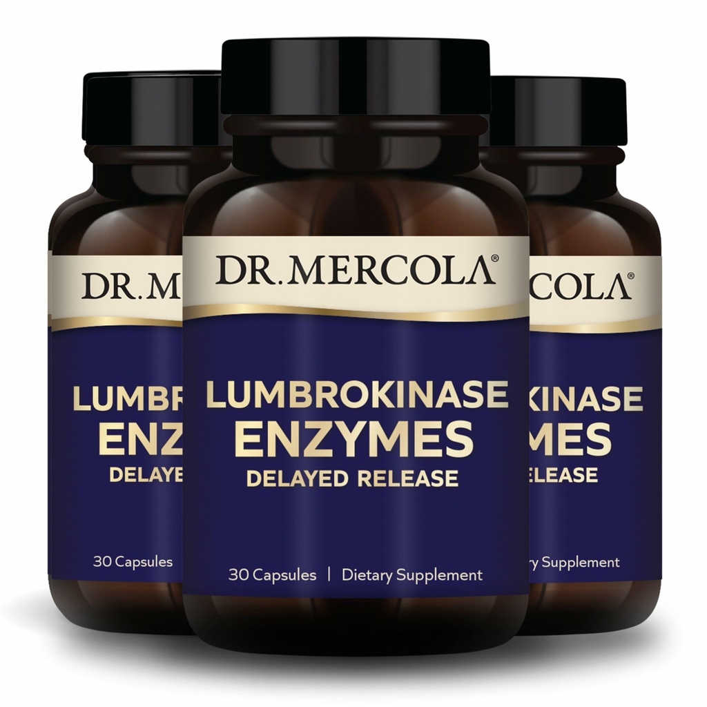 Dr. Mercola Lumbrokinase Enzymes - Gecikmiş Yayın Formula - Cardiovascular & Enerji Desteği için Diyet Supplement - Non-GMO, Gluten-Free & Soy-Free - 30 Capsules (30 hizmet)