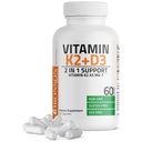 Bronson Vitamin K2 D3 (MK7) Tamam Non-GMO Formula D3 5000IU (125 mcg) ve 90 mcg K2 MK-7, Sw D & K Kompleksi, 60 Capsules