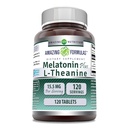 Amazing Formulas Melatonin Plus L-Theanine 15.5 Mg | Tabletler Supplement | Non-GMO | Gluten-Free | Made in USA (1 Pack | 120) Count)