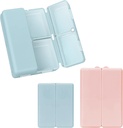FYY 2 Apples Daily Pill Organizer, 7 Karşılaştırmalı Pill Case Travel Pill Organizer, [Folding Design] Pill Box for Purse Pocket to Hold Vitamins,Cod Liver Oil,Supplements and Drug-Navy+ Pink Pink