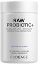 Kodaj Raw Probiyotik+ Supplement - 34 Probiyotik Strains, 100 Milyar CFUs, Raw Whole Food Probiyotiks, Raw Fruits & Veggies Prebiyotiks - Wild Kefir Culture - Non-GMO - 30 Capsules