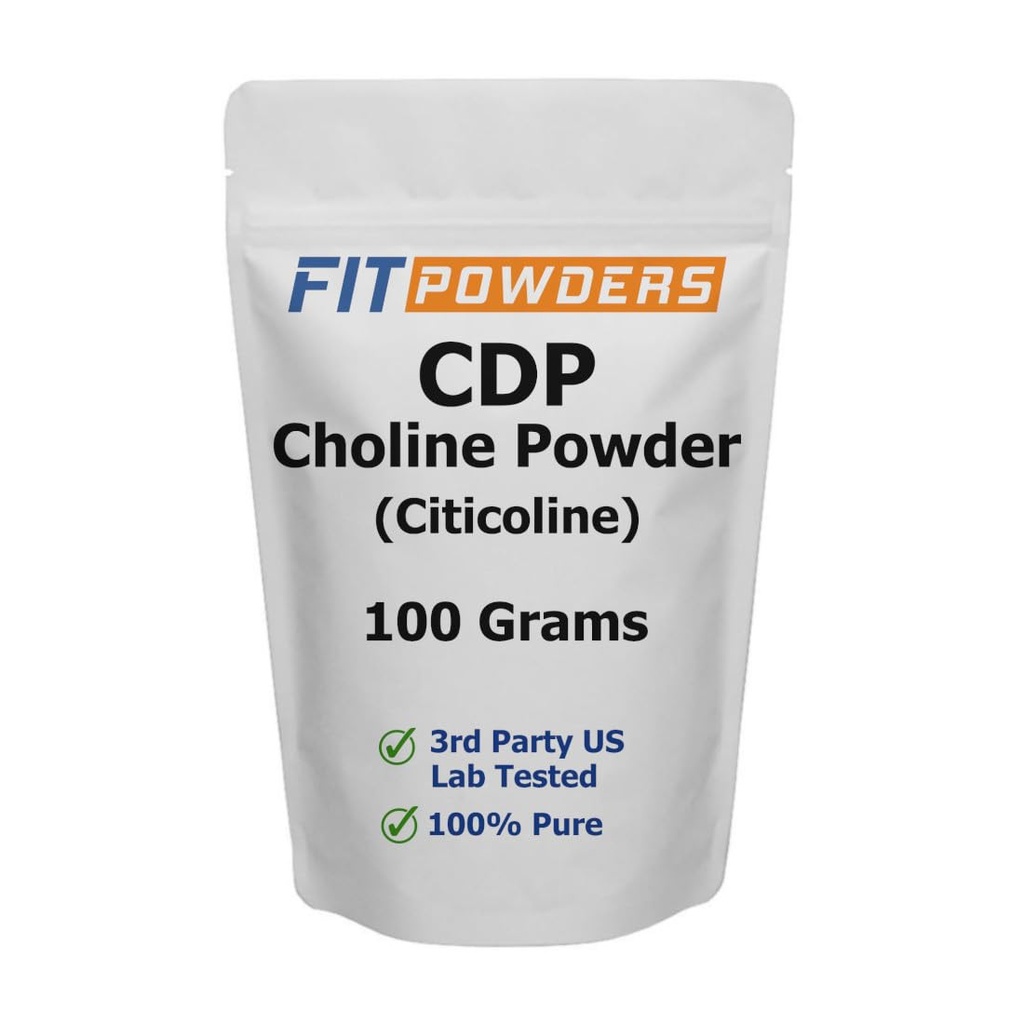 Citicoline Powder, Pure CDP Choline with Scoop (100 Grams)