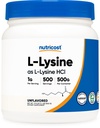 Nutricost L-Lysine Toz 500 Grams - Pure L-Lysine, Non-GMO, Gluten Free