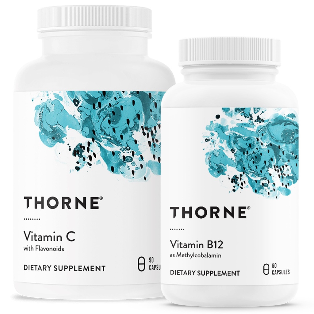 THORNE - Wellness Sche - Vitamin C & B12 - Destekler Kalp, Nerve, Immune ve Tound Health - 60 to 90 Servisler