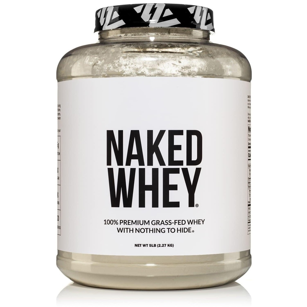 NAKED WHEY 5LB 100% Grass Fed Unflavored Whey protein Toz - Sadece 1 Malzemeler, Undenatured - Hayır GMO, Soy veya Gluten - Hiçbir Preservatives - Kas Büyüme ve Kurtarmayı Destekleyin - 76 Hizmetler