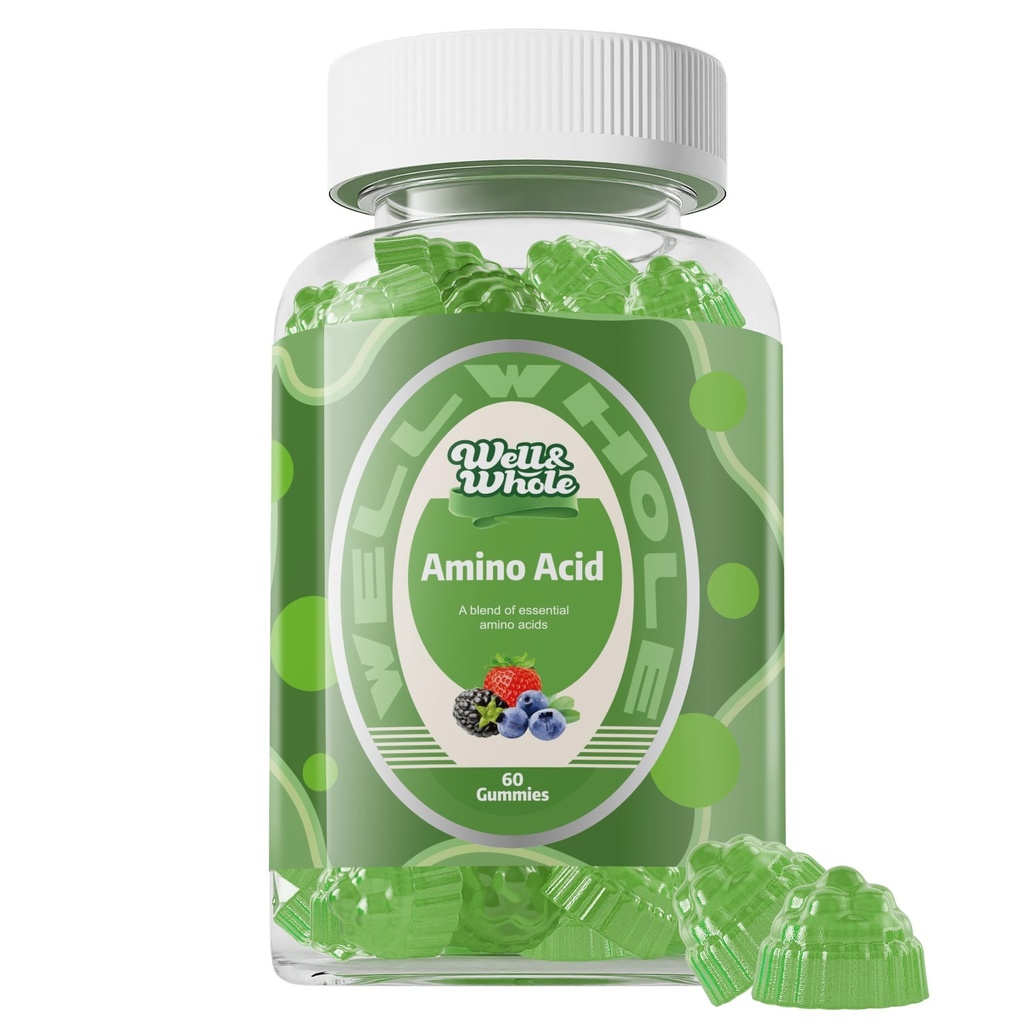 Well & Whole Essential Platinum Acids Supplement Gummies – Kadınlar ve Erkekler için 9-in-1 EAA Gummies, Enerji ve Kas Kurtarma Desteği – Amino Asits Supplement, Karma Berry, 30 Hizmet