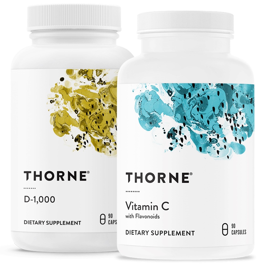 THORNE - Immune Support Combo - Sağlıklı Immune Function için D3 & Vitamin C Mix - 30 ila 90 Hizmetler