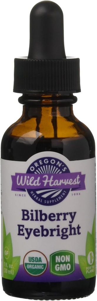 Oregon'un Wild Harvest Bilberry Eyebright Organik Ekstraksiyon, 1 Akış Ounce
