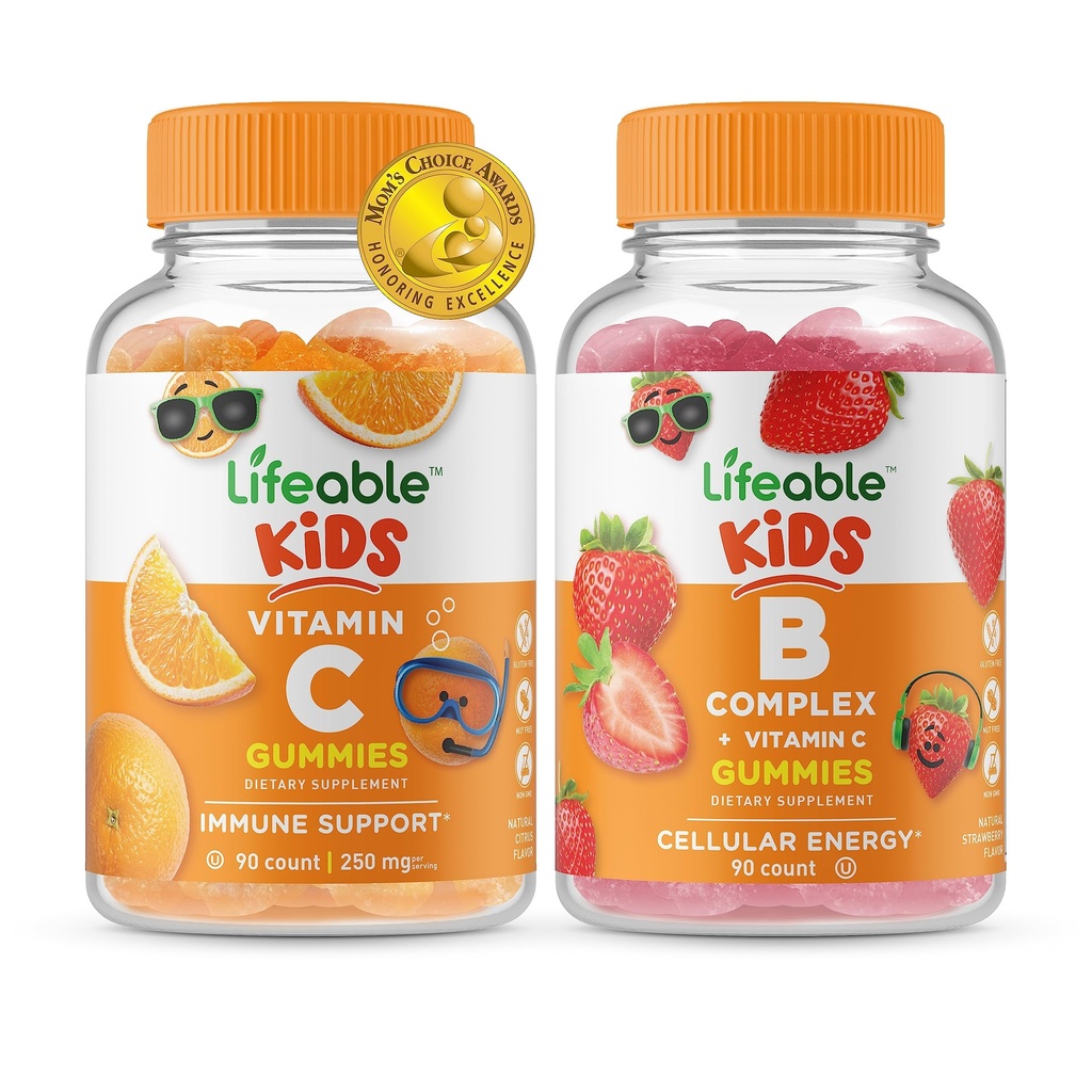 Lifeable Vitamin C Kids + B Complex Kids, Gummies Sche - Great Tasting, Vitamin Supplement, Gluten Free, GMO Free, Chewable Gummy Gummy