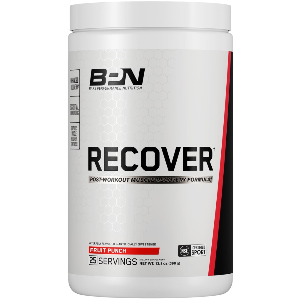 BARE PERFORMANCE NUTRITION BPN Recover-Workout Advancedd Muscle Recovery Drink Mix - Essential Amino Asits with Reese9®, CherryPURE® Tart Cherry & Carnitine, 25 Hizmet, Meyve Zü