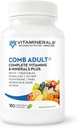 Vitaminler KomAdult C Kapsamlı Vitamin & Mineral Formula | Non-GMO | Veggie Capssules (180)
